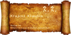 Krajcsi Klaudia névjegykártya